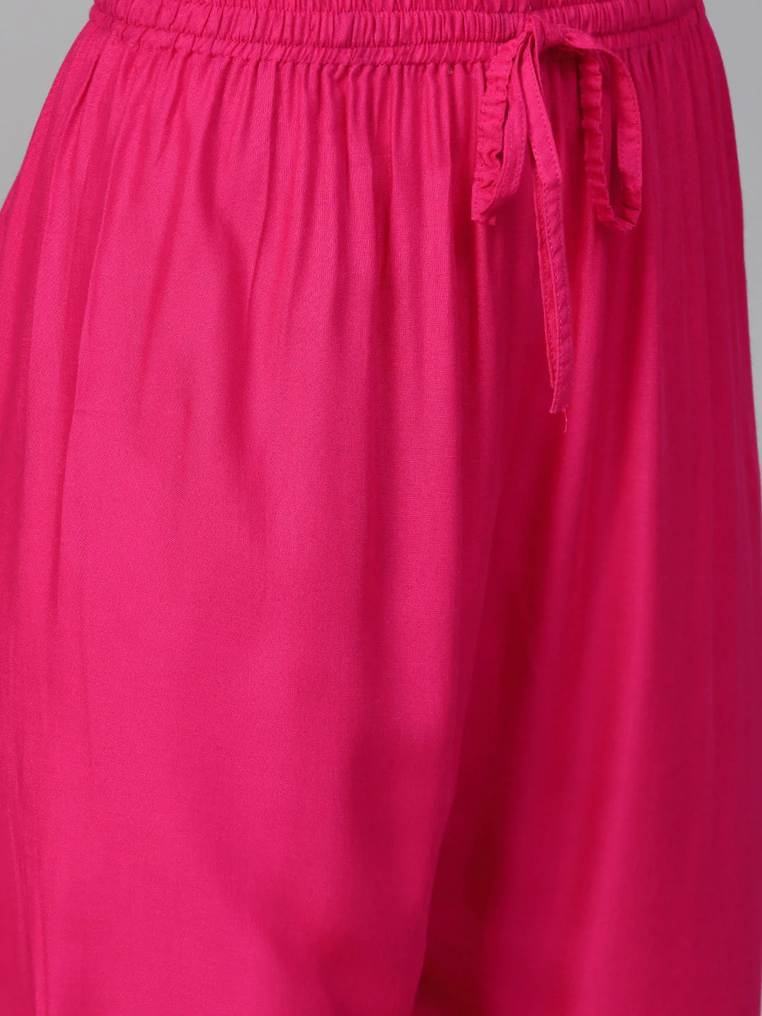 Women Pink & Golden Yoke Design Kurta with Palazzos (JOKPL 1340 Pink)