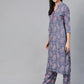 Women Grey & Pink Block Printed Kurta with Palazzos ( JOKPL 1341 Grey )