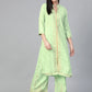 Women Green & Golden Block Print Kurta with Palazzos ( JOKPL 1348 Green )