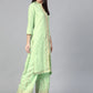 Women Green & Golden Block Print Kurta with Palazzos ( JOKPL 1348 Green )