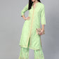 Women Green & Golden Block Print Kurta with Palazzos ( JOKPL 1348 Green )