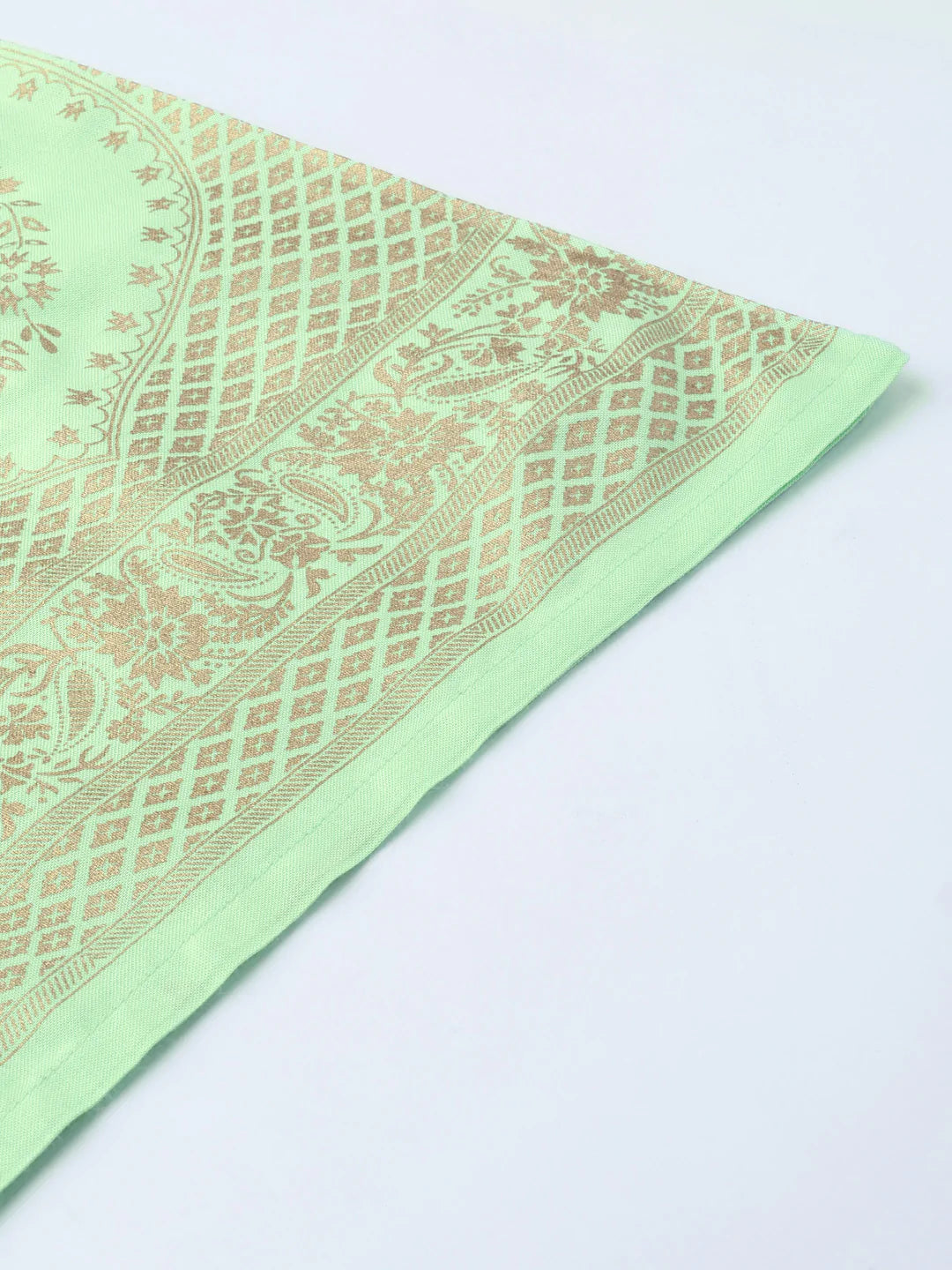 Women Green & Golden Block Print Kurta with Palazzos ( JOKPL 1348 Green )