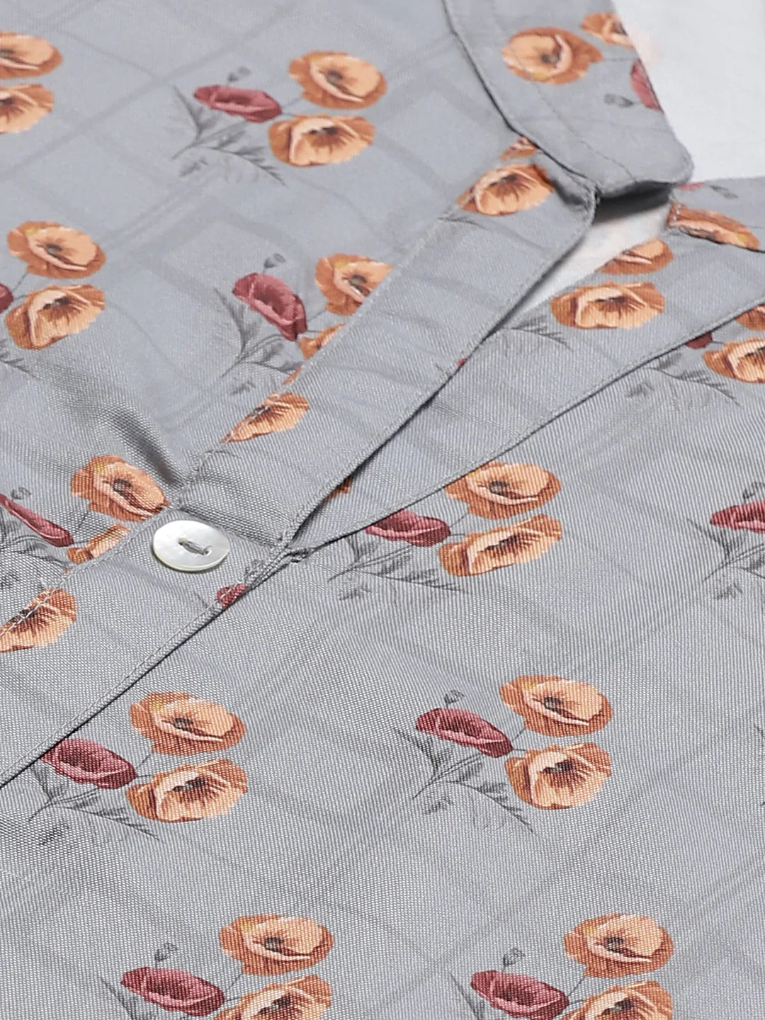 Jompers Women Grey & Beige Floral Printed Kurta with Palazzos ( JOKPL 1353 Lt.Grey )