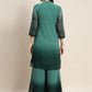 Printed Mukaish Kurta with Palazzos ( JOKPL 1460 Green )