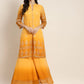 Printed Mukaish Kurta with Palazzos ( JOKPL 1460 Yellow )