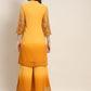 Printed Mukaish Kurta with Palazzos ( JOKPL 1460 Yellow )