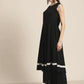 Women Kurta with Palazzos & Ikkat Dupatta ( JOKPL D17Gry 1477 Black )