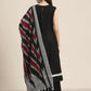 Women Kurta with Palazzos & Ikkat Dupatta ( JOKPL D17Gry 1477 Black )