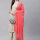 Women Grey & Pink Floral Embroidered Regular Kurta with Palazzos & Dupatta ( JOKPL D21P 1399 Grey )