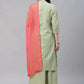 Women Lime Green & Pink Floral Embroidered Kurta with Palazzos & Dupatta ( JOKPL D21P 1399 Lime )