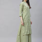 Women Lime Green & Pink Floral Embroidered Kurta with Palazzos & Dupatta ( JOKPL D21P 1399 Lime )