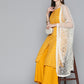 Jompers Printed Kurta with Palazzos & With Chikankari Dupatta ( JOKPL D28W 1495 Mustard )