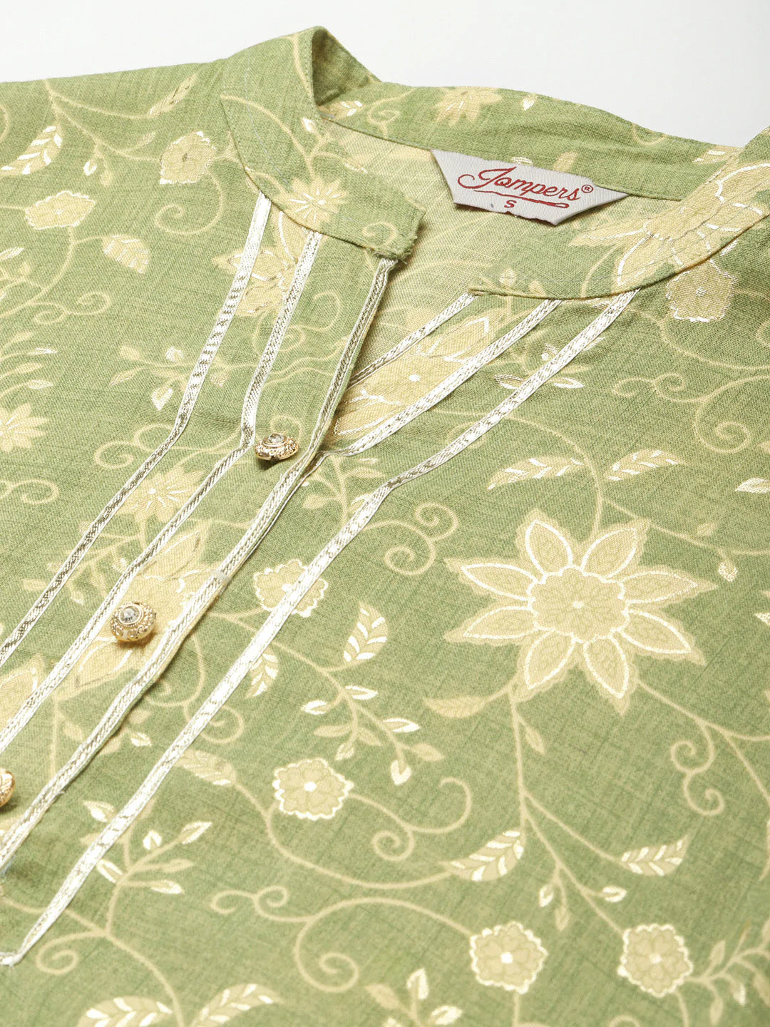 Gotta Patti Kurta with Palazzos & Dupatta ( JOKPL D31Bg 1459 Green )