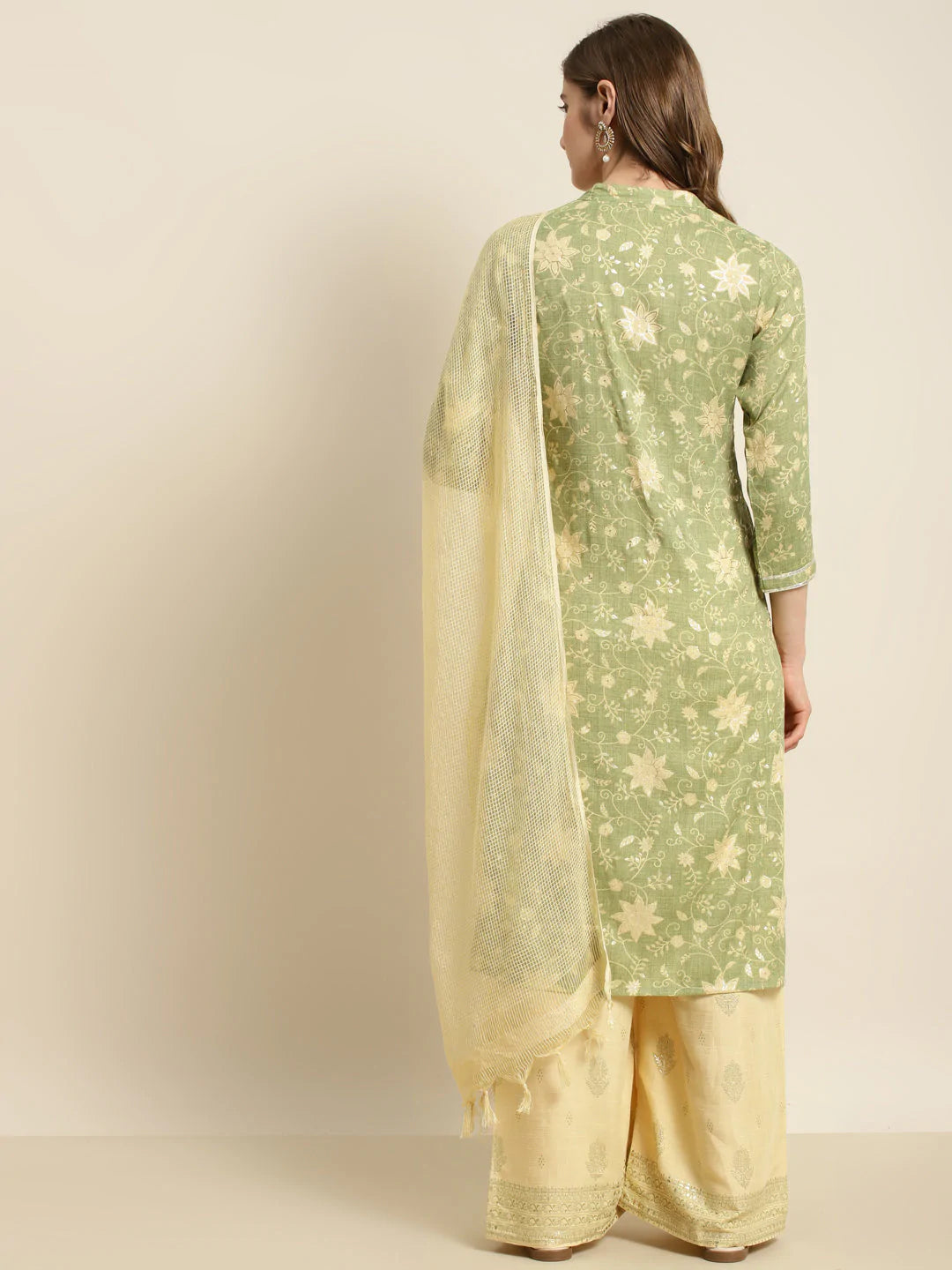 Gotta Patti Kurta with Palazzos & Dupatta ( JOKPL D31Bg 1459 Green )