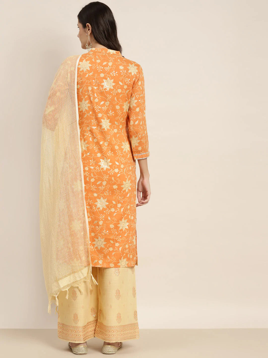 Gotta Patti Kurta with Palazzos & Dupatta ( JOKPL D31Bg 1459 Orange )