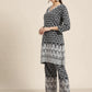 Women Ethnic Motifs Embroidered Sequinned Kurta With Palazzos & With Dupatta ( JOKPL D42W 1478 Navy )