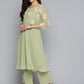 Ethnic Motifs Green Printed Georgette Kurta with Palazzos & With Dupatta ( JOKPL D43G 1484 Green )
