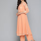 Ethnic Motifs Peach Printed Georgette Kurta with Palazzos & With Dupatta ( JOKPL D43P 1484 Peach )