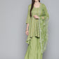 Green Sequinned Kurta with Palazzos & With Dupatta ( JOKPL D44Grn 1493 Green )