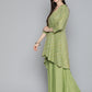 Green Sequinned Kurta with Palazzos & With Dupatta ( JOKPL D44Grn 1493 Green )