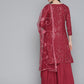 Maroon Leheriya Sequinned Kurta with Palazzos & With Dupatta ( JOKPL D44M 1485 Maroon )