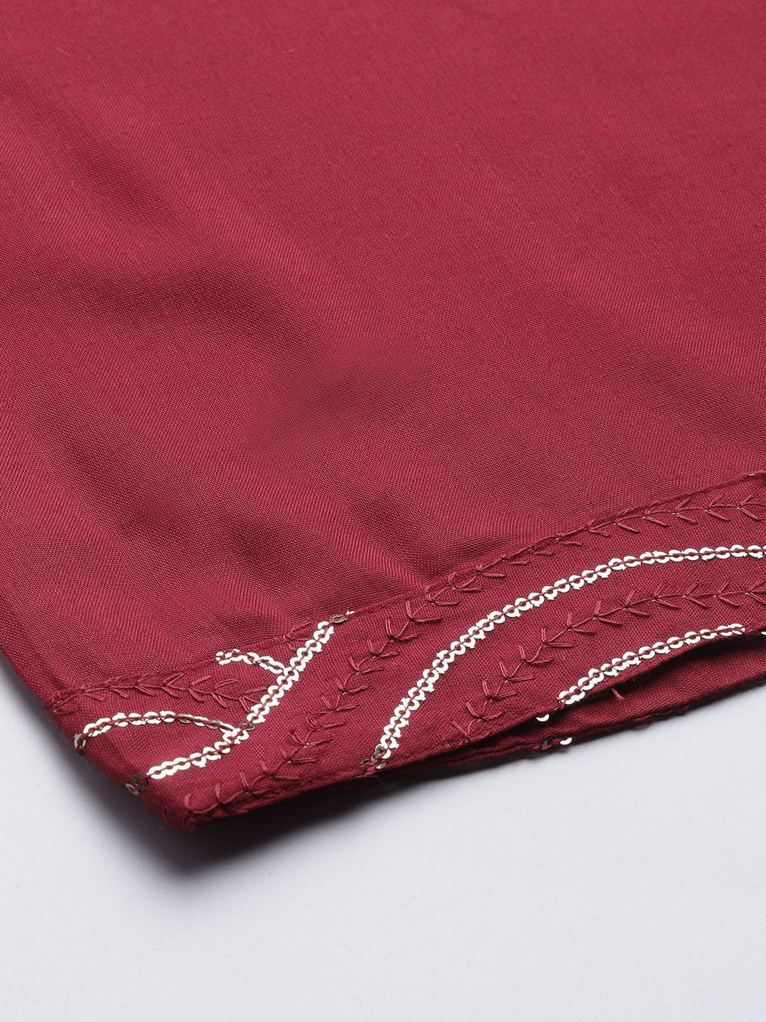 Maroon Leheriya Sequinned Kurta with Palazzos & With Dupatta ( JOKPL D44M 1485 Maroon )