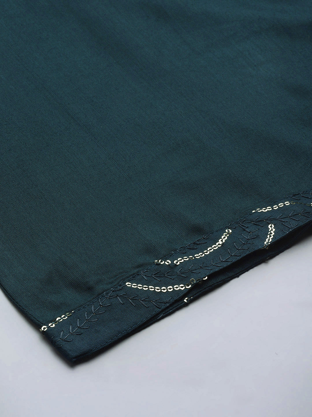 Teal Sequinned Kurta with Palazzos & With Dupatta ( JOKPL D44T 1493 Teal )