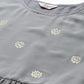 Floral Printed Pleated Grey Georgette Kurta with Palazzos & With Dupatta ( JOKPL D45 Gry 1497 Grey )