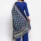 Jompers Women Royal-Blue Solid Kurta with Palazzos & Art-Silk Printed Dupatta ( JOKPL D4B 1312 Royal )