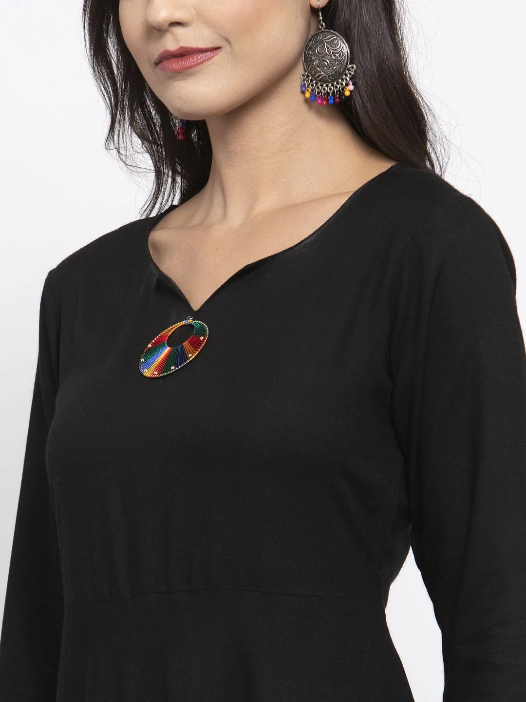 Jompers Women Black & Red Solid Kurta with Palazzos & Dupatta ( JOKPL D4R 1312 Black )