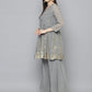 Gorgette Foil Print Kurta palazzo Dupatta Set from Jompers ( JOKPL D50Gry 1497 Grey )