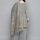 Gorgette Foil Print Kurta palazzo Dupatta Set from Jompers ( JOKPL D50Gry 1497 Grey )