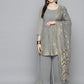 Gorgette Foil Print Kurta palazzo Dupatta Set from Jompers ( JOKPL D50Gry 1497 Grey )