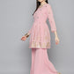Gorgette Foil Print Kurta palazzo Dupatta Set from Jompers ( JOKPL D50Pnk 1497 Pink )