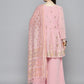 Gorgette Foil Print Kurta palazzo Dupatta Set from Jompers ( JOKPL D50Pnk 1497 Pink )