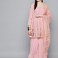 Gorgette Foil Print Kurta palazzo Dupatta Set from Jompers ( JOKPL D50Pnk 1497 Pink )
