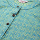 Woven design kurta, pallazos and dupatta set ( JOKPL D51F 1538 Firozi )