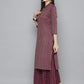 Woven design kurta, pallazos and dupatta set ( JOKPL D51P 1538 Purple )
