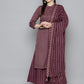Woven design kurta, pallazos and dupatta set ( JOKPL D51P 1538 Purple )