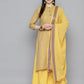 Woven design kurta, pallazos and dupatta set ( JOKPL D51Y 1538 Yellow )