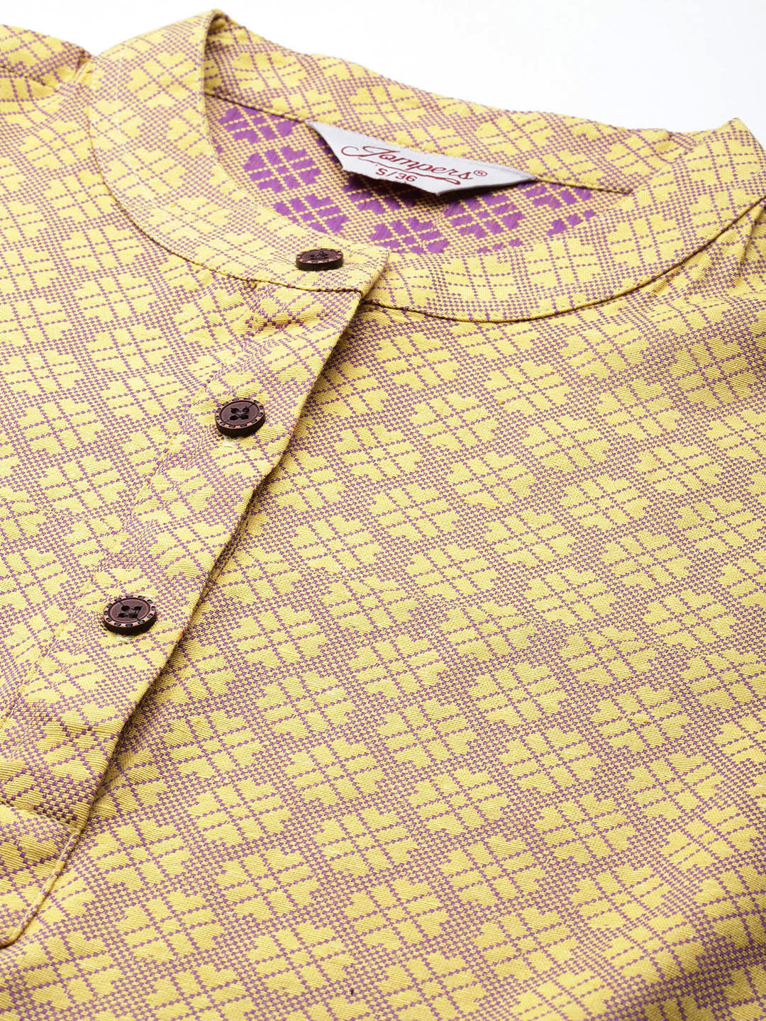 Woven design kurta, pallazos and dupatta set ( JOKPL D51Y 1538 Yellow )