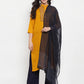 Women Mustard Yellow & Navy Blue Embroidered Kurta with Palazzos & Dupatta (JOKPL NB D11B 1274 Mustard)