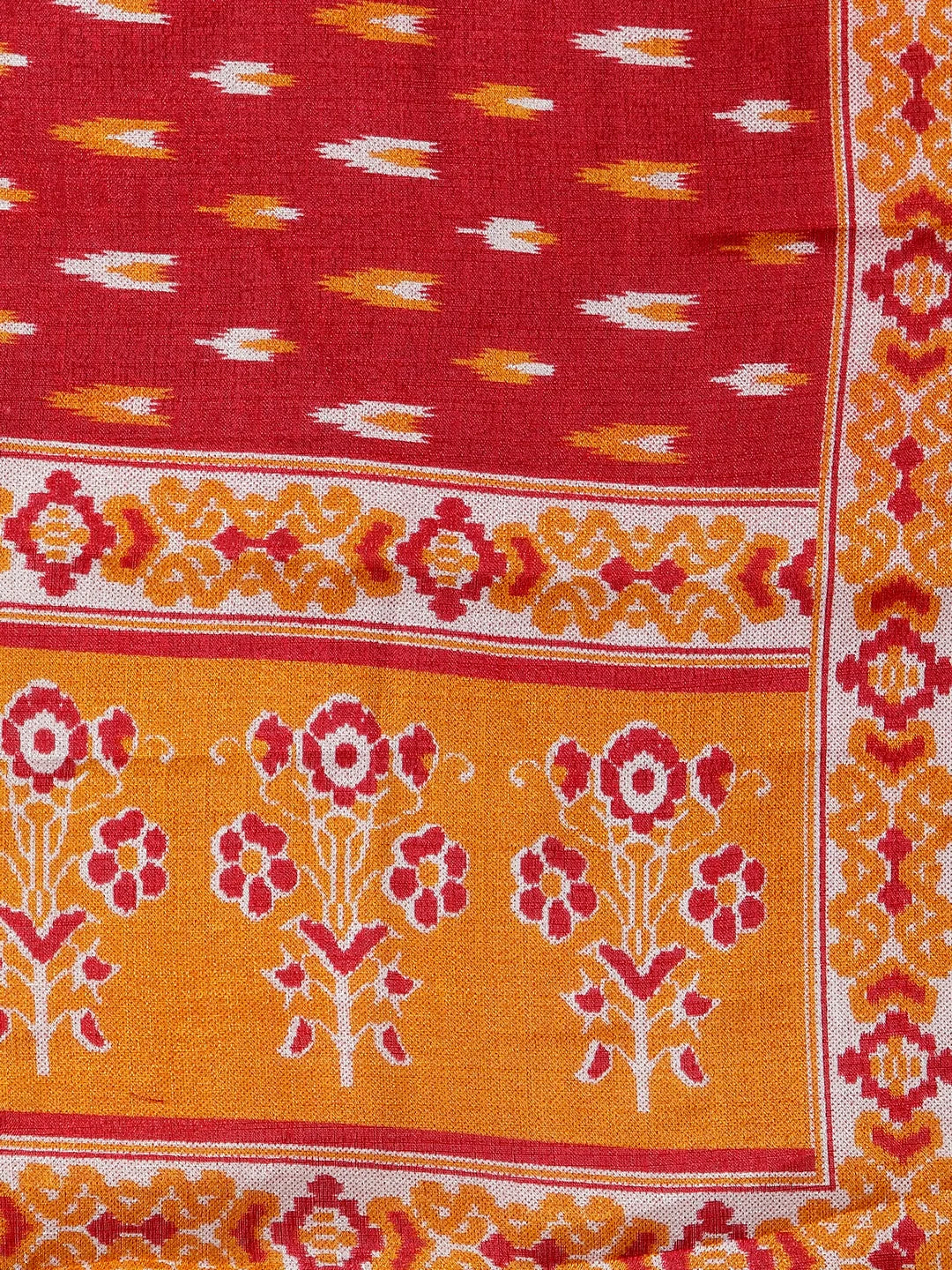 Women Mustard Yellow & Red Embroidered Kurta with Palazzos & Dupatta (JOKPL R-D8R 1293 Mustard)
