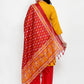Women Mustard Yellow & Red Embroidered Kurta with Palazzos & Dupatta (JOKPL R-D8R 1294 Mustard)