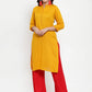 Women Mustard Yellow & Red Embroidered Kurta with Palazzos & Dupatta (JOKPL R-D8R 1294 Mustard)