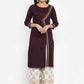 Women Purple Embroidered Kurta with Palazzos (JOKPL WG 1311 Wine)