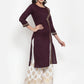 Women Purple Embroidered Kurta with Palazzos (JOKPL WG 1311 Wine)