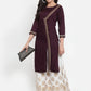 Women Purple Embroidered Kurta with Palazzos (JOKPL WG 1311 Wine)