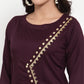 Women Purple Embroidered Kurta with Palazzos (JOKPL WG 1311 Wine)