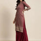 Maroon Embroidered Kurta with Sharara ( JOKPS 1448 Maroon )